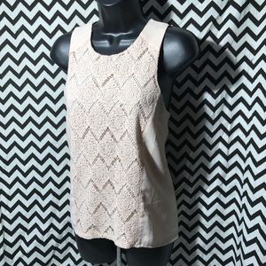 💎CLEAROUT 💎Blush pink crochet top nwt sz l